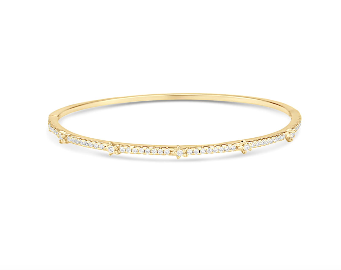 CZ Paved Slim Bangle Bracelet (B90)