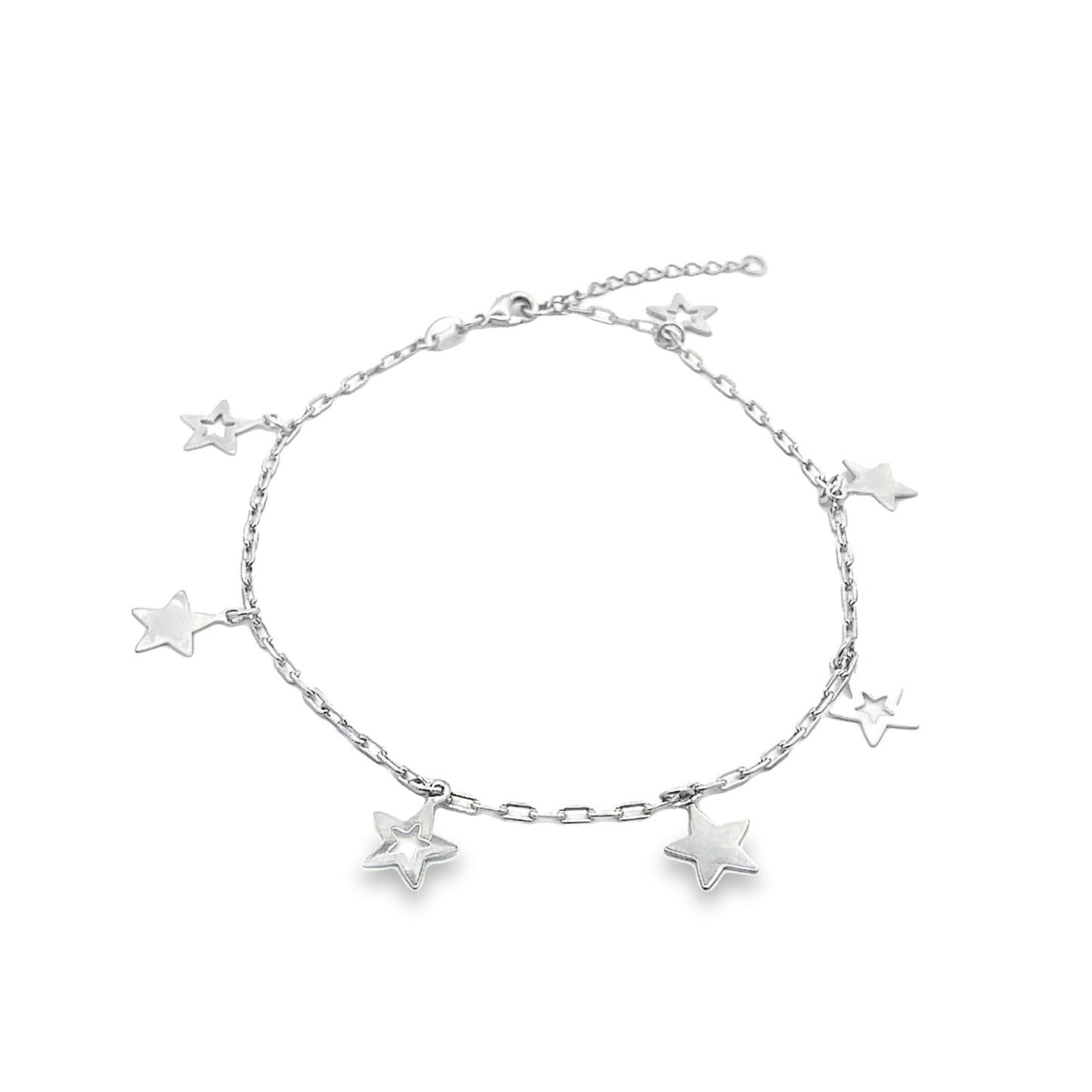 18K Gold Filled Paper Clip Link Star Anklet (E183)