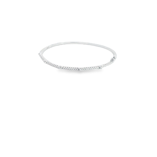 CZ Paved Slim Bangle Bracelet (B90)