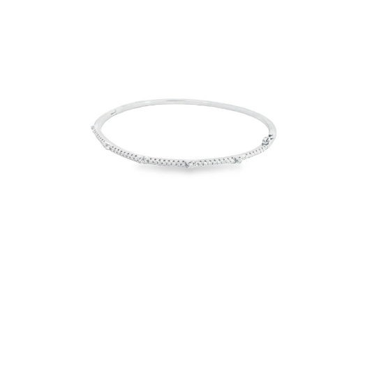 CZ Paved Slim Bangle Bracelet (B90)