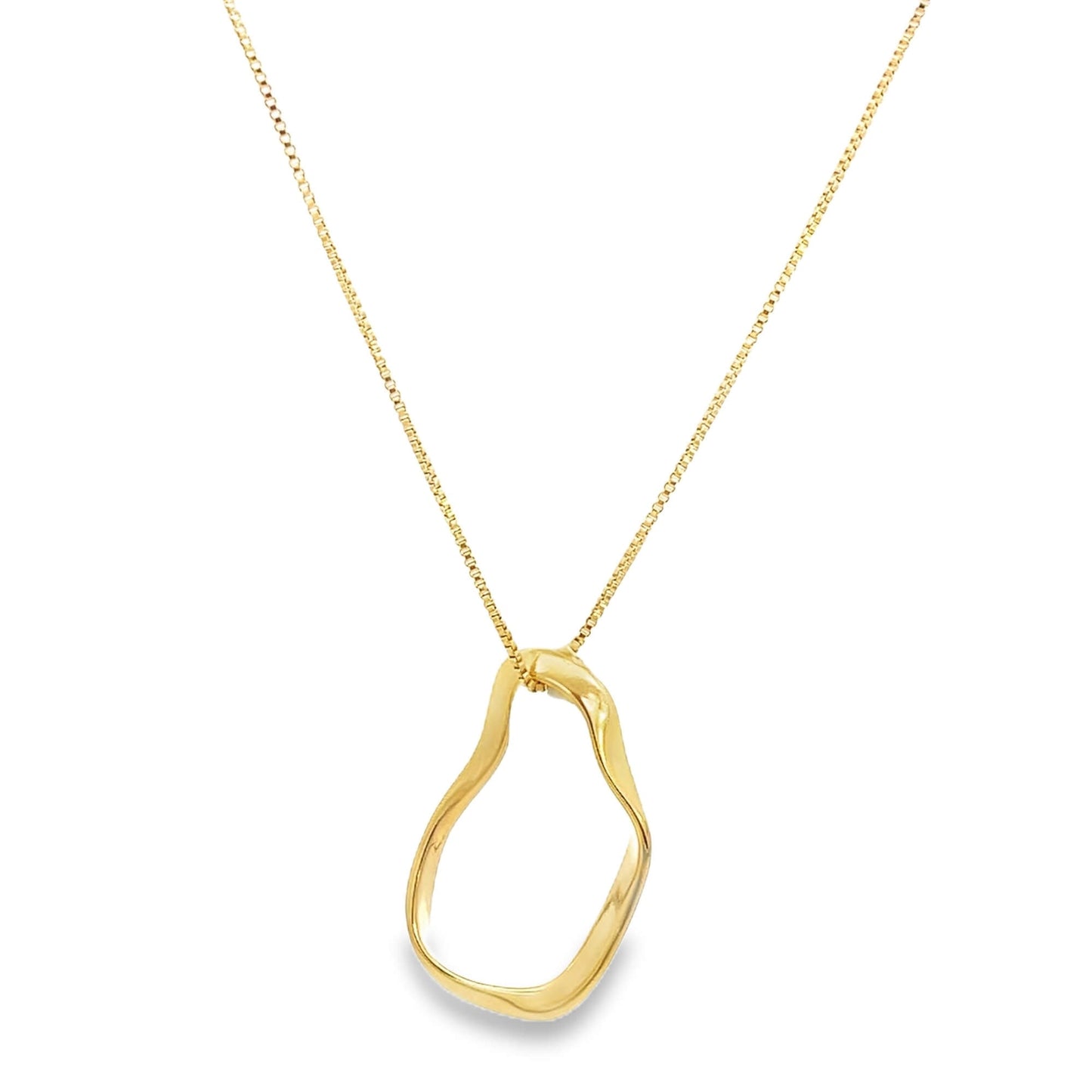 Abstract Oval Pendant Necklace (F253A)